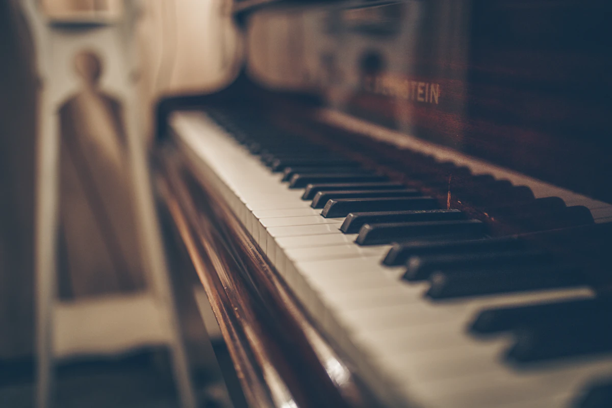 Close-up of piano keys